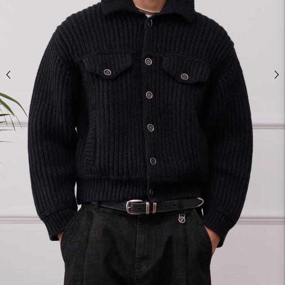 Men's Black Ribbed Jacket - Picture 7 of 10